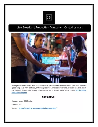 live broadcast production company c istudios com