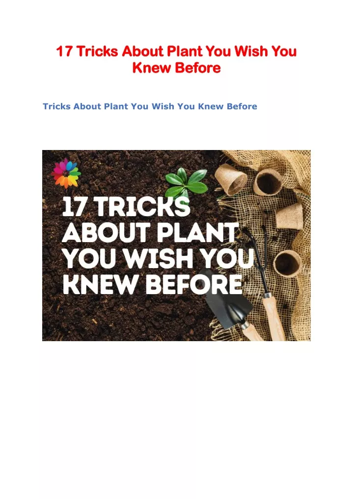 17 tricks about plant you wish you 17 tricks