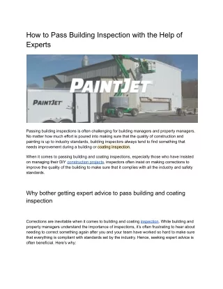 How to Pass Building Inspection with the Help of Experts
