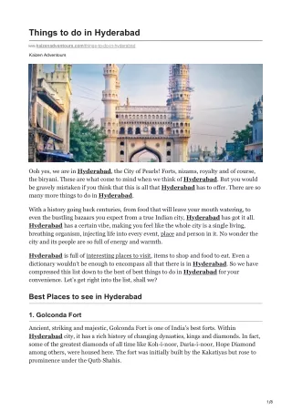 things to do in hyderabad