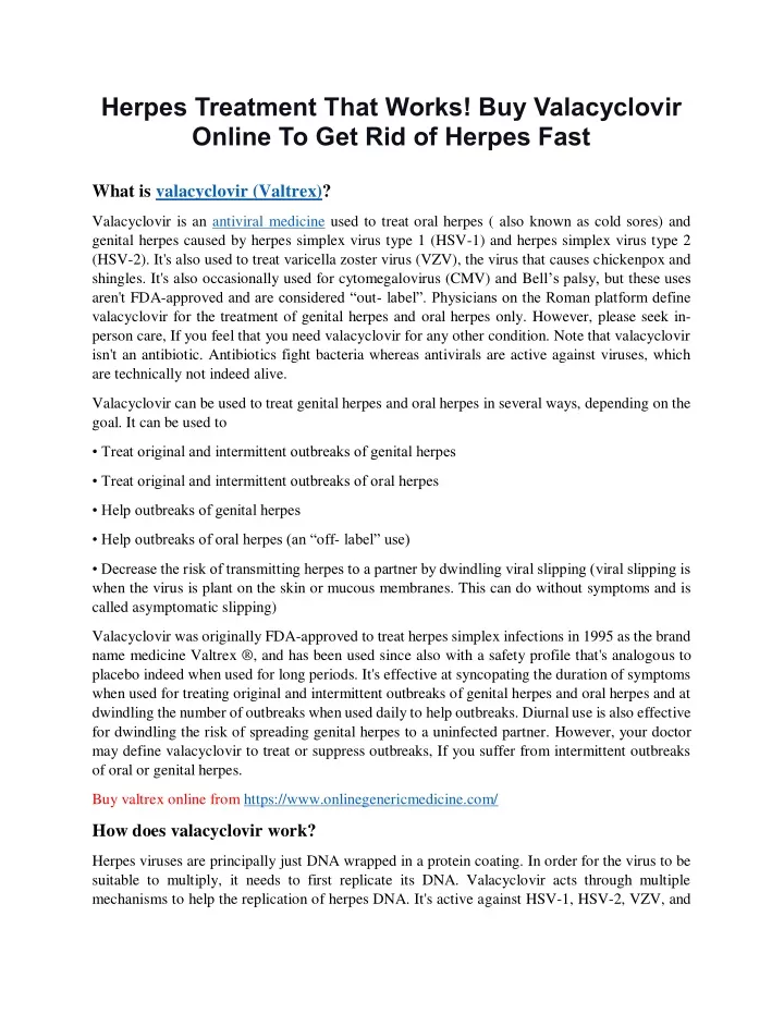 herpes treatment that works buy valacyclovir