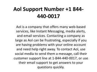 aol support number 1 844 440 0017