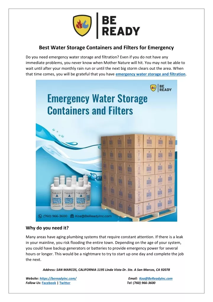 best water storage containers and filters