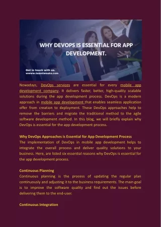 nowadays devops services are essential for every
