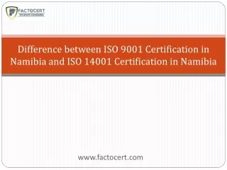 ISO 9001 VS ISO 14001 Certification in Namibia