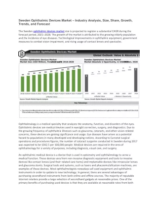 sweden ophthalmic devices market industry
