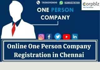 Online One Person Company Registration in Chennai