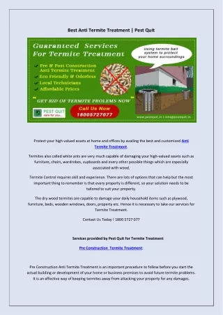 Best Anti Termite Treatment