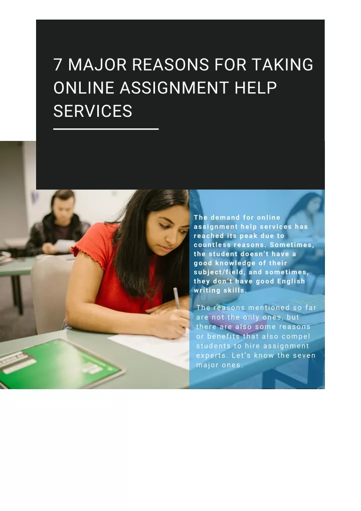 7 major reasons for taking online assignment help