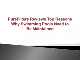 purefilters reviews top reasons why swimming pools need to be maintained