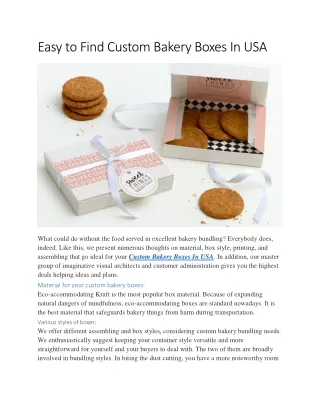 Easy to Find Custom Bakery Boxes In USA