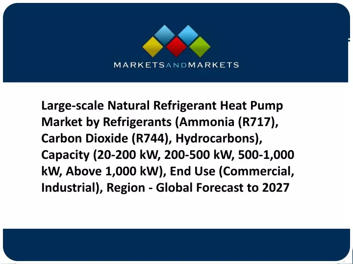 large scale natural refrigerant heat pump market