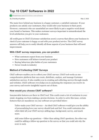 top 10 csat softwares in 2022