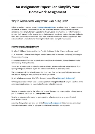 an assignment expert can simplify your homework