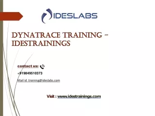 dynatrace training idestrainings