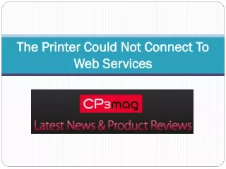 The Printer Could Not Connect To Web Services