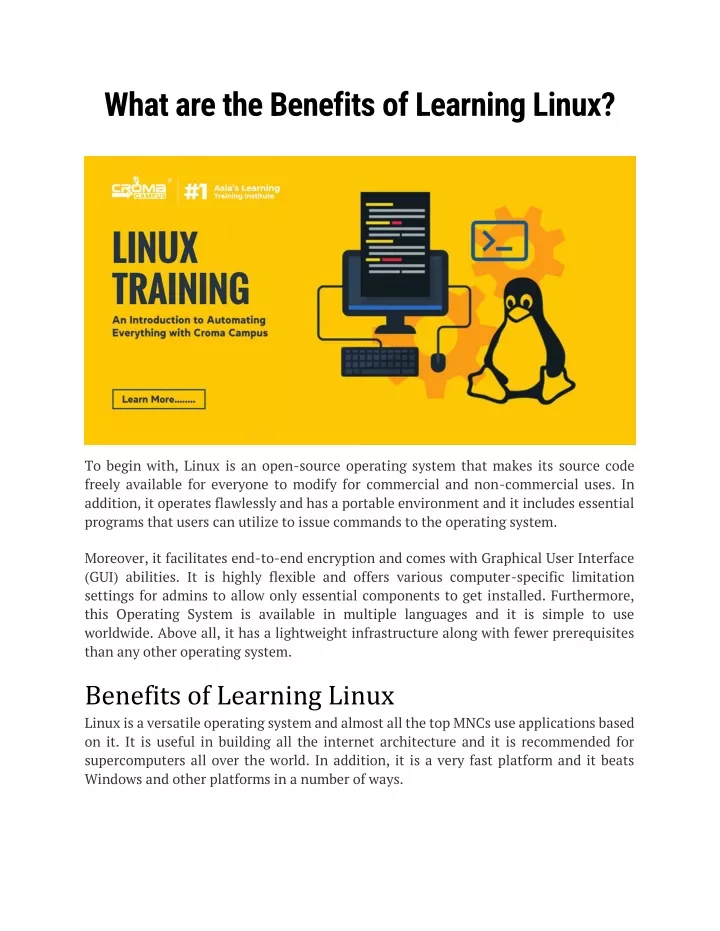 what are the benefits of learning linux