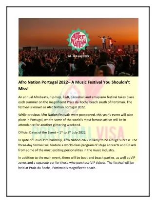 Afro Nation Portugal 2022 - A Music Festival You Shouldn’t Miss!