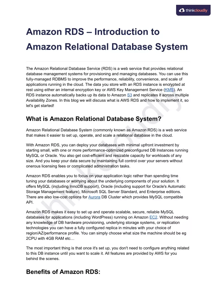 amazon rds introduction to amazon relational