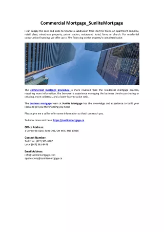 Commercial Mortgage_SunliteMortgage