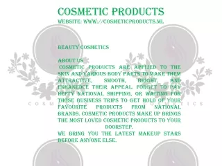 cosmetic products website www cosmeticproducts ml
