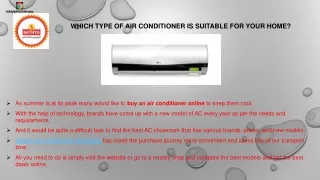 Which type of air conditioner is suitable for your home?