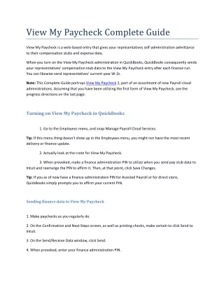 view my paycheck complete guide