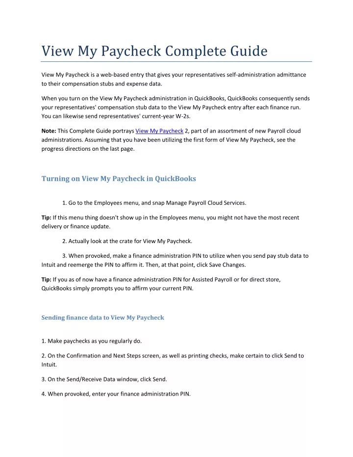 view my paycheck complete guide