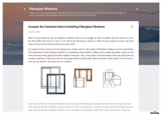 Conquer the Confusion before Installing Fiberglass Windows