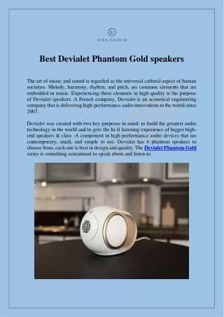 Best Devialet Phantom Gold speakers