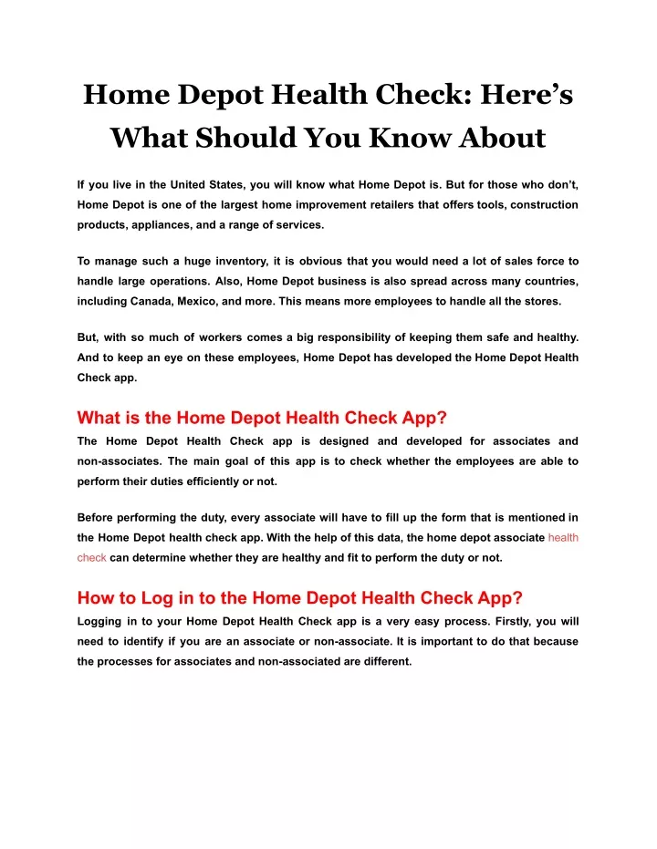 home depot health check here s what should