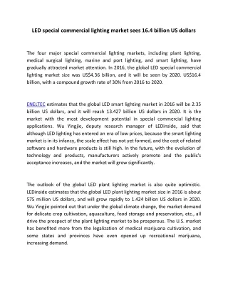 LED special commercial lighting market sees 16