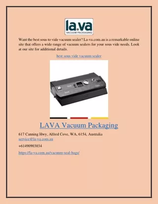 Best Sous Vide Vacuum Sealer La-va.com.au