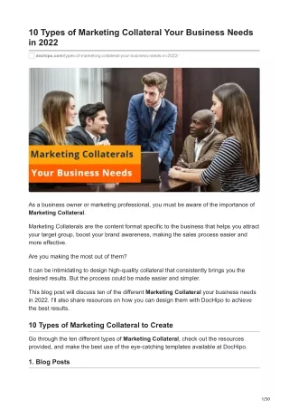 10 Types of Marketing Collateral Your Business Needs in 2022