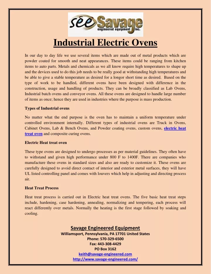 industrial electric ovens