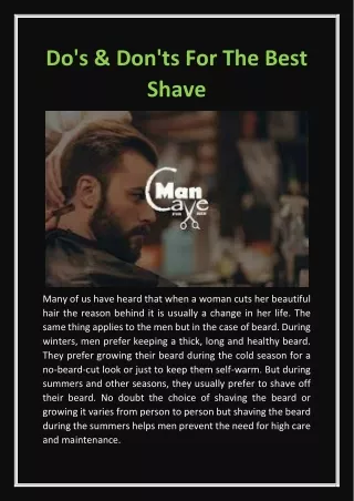 do s don ts for the best shave