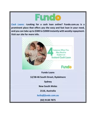 Cash Loans | Fundo.com.au