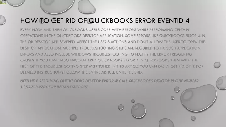 how to get rid of quickbooks error eventid 4