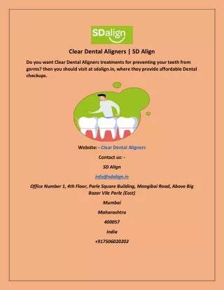clear dental aligners sd align