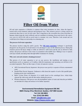 Filter Oil from Water