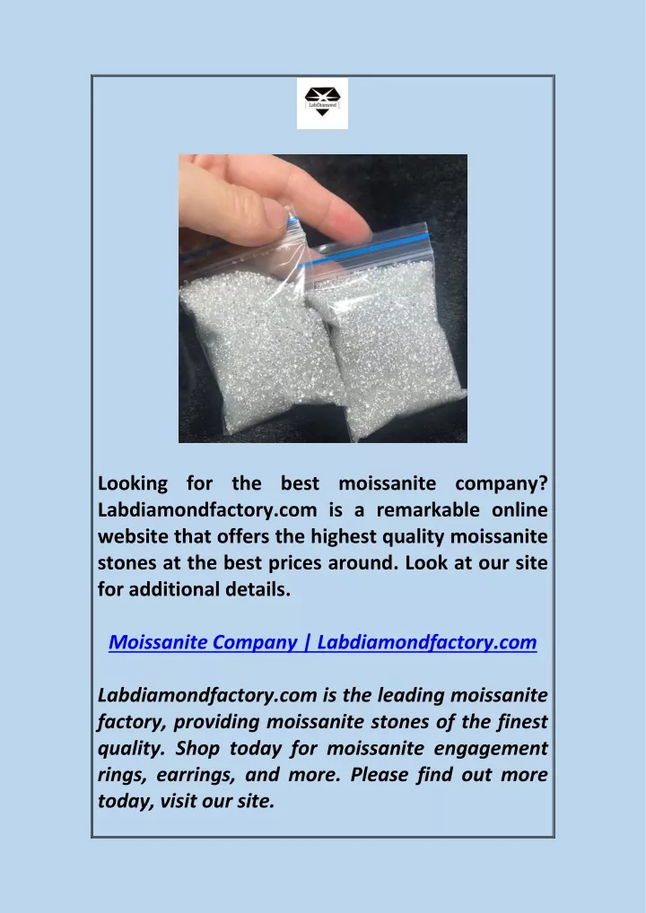 looking for the best moissanite company