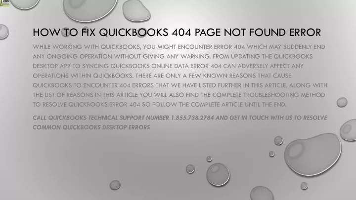 how to fix quickbooks 404 page not found error