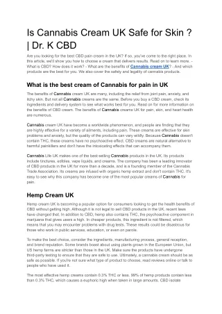 What You Need to Know About CBD Hand Cream | Dr. K CBD