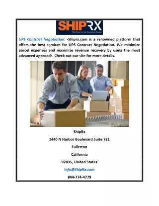 UPS Contract Negotiation | Shiprx.com