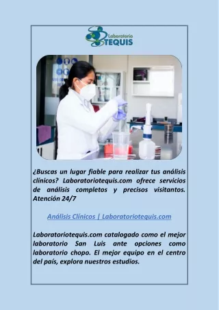 Análisis Clínicos  Laboratoriotequis.com