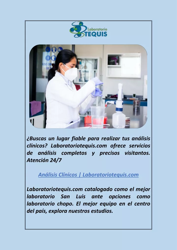 PPT - Análisis Clínicos Laboratoriotequis.com PowerPoint Presentation ...