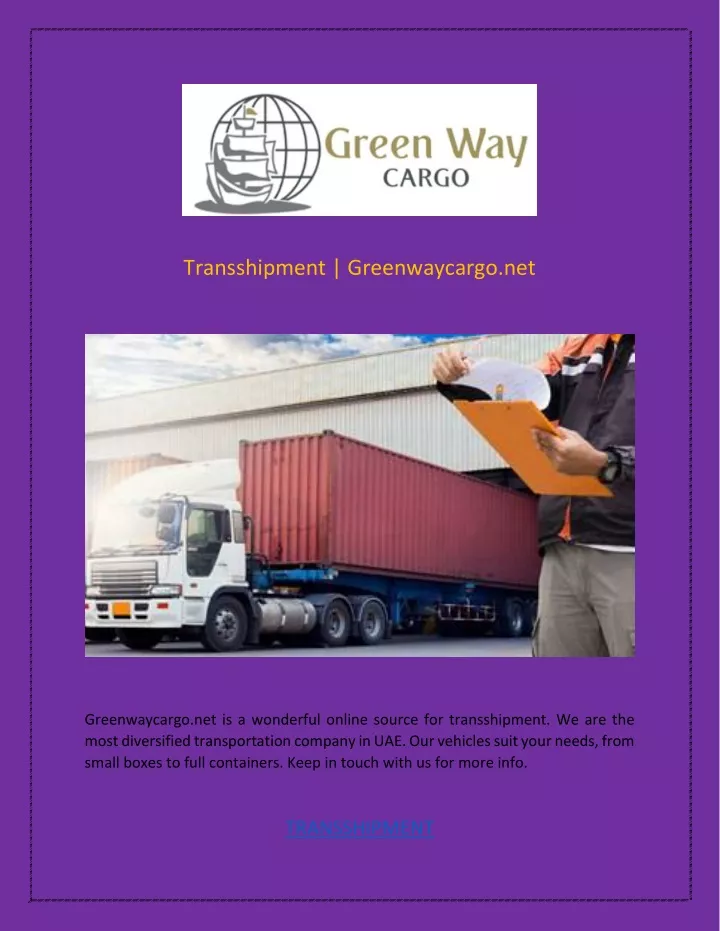 transshipment greenwaycargo net