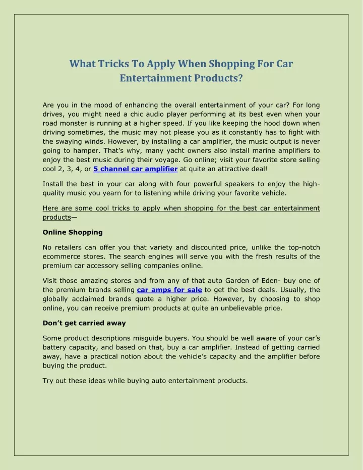 what tricks to apply when shopping