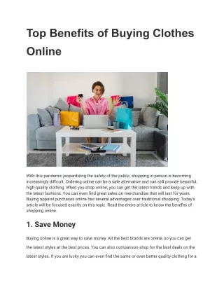 Top Benefits of Buying Clothes Online