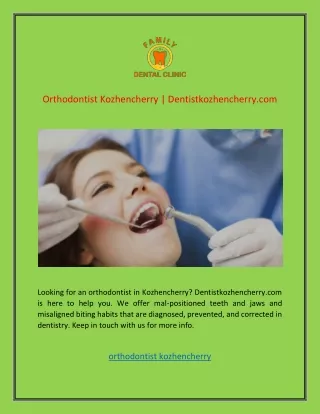 Orthodontist Kozhencherry